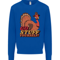 Stuff Yourself Funny Vegetarian Vegan Turkey Kids Sweatshirt Jumper Royal Blue