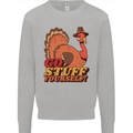 Stuff Yourself Funny Vegetarian Vegan Turkey Kids Sweatshirt Jumper Sports Grey