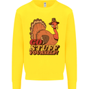 Stuff Yourself Funny Vegetarian Vegan Turkey Kids Sweatshirt Jumper Yellow