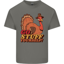 Stuff Yourself Funny Vegetarian Vegan Turkey Kids T-Shirt Childrens Charcoal