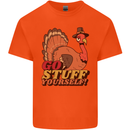 Stuff Yourself Funny Vegetarian Vegan Turkey Kids T-Shirt Childrens Orange