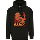 Stuff Yourself Funny Vegetarian Vegan Turkey Mens 80% Cotton Hoodie Black