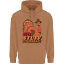 Stuff Yourself Funny Vegetarian Vegan Turkey Mens 80% Cotton Hoodie Caramel Latte