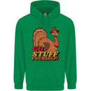 Stuff Yourself Funny Vegetarian Vegan Turkey Mens 80% Cotton Hoodie Irish Green