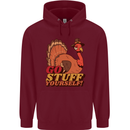 Stuff Yourself Funny Vegetarian Vegan Turkey Mens 80% Cotton Hoodie Maroon