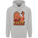 Stuff Yourself Funny Vegetarian Vegan Turkey Mens 80% Cotton Hoodie Sports Grey