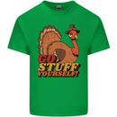 Stuff Yourself Funny Vegetarian Vegan Turkey Mens Cotton T-Shirt Tee Top Irish Green