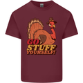 Stuff Yourself Funny Vegetarian Vegan Turkey Mens Cotton T-Shirt Tee Top Maroon