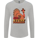 Stuff Yourself Funny Vegetarian Vegan Turkey Mens Long Sleeve T-Shirt Sports Grey
