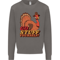 Stuff Yourself Funny Vegetarian Vegan Turkey Mens Sweatshirt Jumper Charcoal