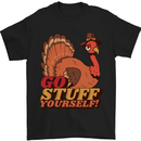 Stuff Yourself Funny Vegetarian Vegan Turkey Mens T-Shirt 100% Cotton Black