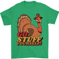Stuff Yourself Funny Vegetarian Vegan Turkey Mens T-Shirt 100% Cotton Irish Green