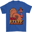 Stuff Yourself Funny Vegetarian Vegan Turkey Mens T-Shirt 100% Cotton Royal Blue