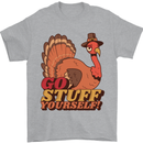 Stuff Yourself Funny Vegetarian Vegan Turkey Mens T-Shirt 100% Cotton Sports Grey
