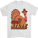 Stuff Yourself Funny Vegetarian Vegan Turkey Mens T-Shirt 100% Cotton White