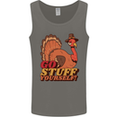Stuff Yourself Funny Vegetarian Vegan Turkey Mens Vest Tank Top Charcoal