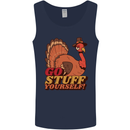 Stuff Yourself Funny Vegetarian Vegan Turkey Mens Vest Tank Top Navy Blue