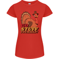 Stuff Yourself Funny Vegetarian Vegan Turkey Womens Petite Cut T-Shirt Red