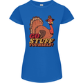 Stuff Yourself Funny Vegetarian Vegan Turkey Womens Petite Cut T-Shirt Royal Blue