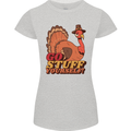 Stuff Yourself Funny Vegetarian Vegan Turkey Womens Petite Cut T-Shirt Sports Grey