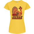 Stuff Yourself Funny Vegetarian Vegan Turkey Womens Petite Cut T-Shirt Yellow