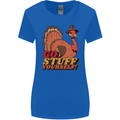 Stuff Yourself Funny Vegetarian Vegan Turkey Womens Wider Cut T-Shirt Royal Blue