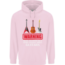 Suddenly Start Talking About Guitars Funny Childrens Kids Hoodie Light Pink