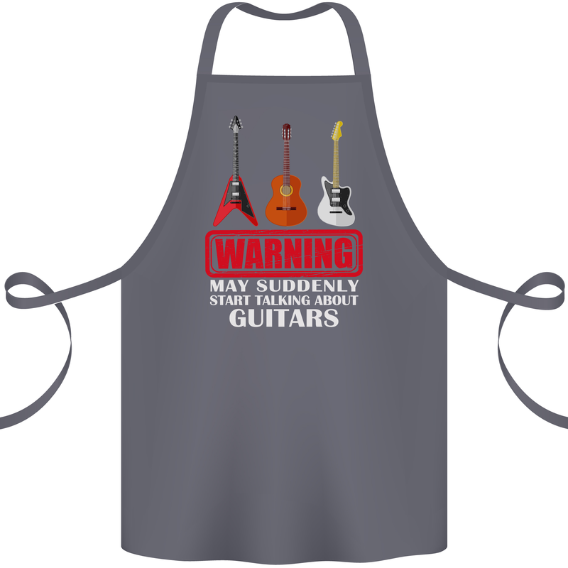 Suddenly Start Talking About Guitars Funny Cotton Apron 100% Organic Steel