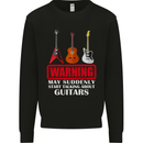 Suddenly Start Talking About Guitars Funny Kids Sweatshirt Jumper Black
