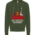 Suddenly Start Talking About Guitars Funny Kids Sweatshirt Jumper Forest Green