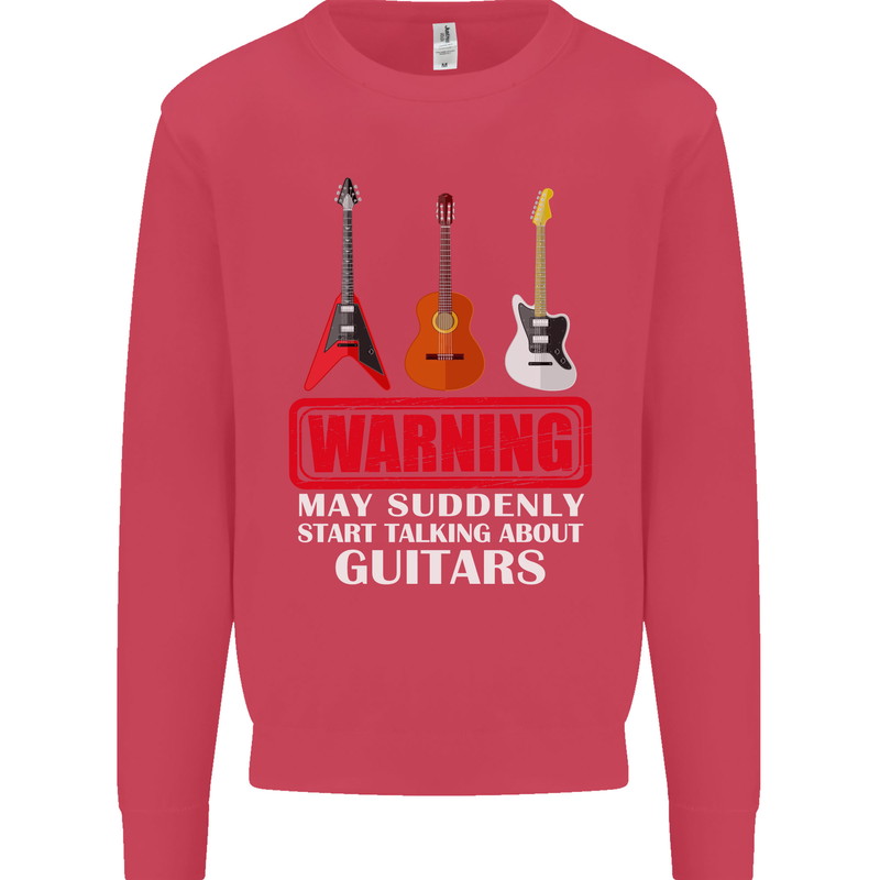 Suddenly Start Talking About Guitars Funny Kids Sweatshirt Jumper Heliconia