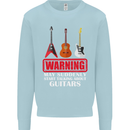 Suddenly Start Talking About Guitars Funny Kids Sweatshirt Jumper Light Blue