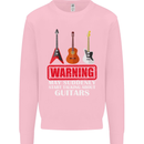 Suddenly Start Talking About Guitars Funny Kids Sweatshirt Jumper Light Pink