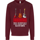 Suddenly Start Talking About Guitars Funny Kids Sweatshirt Jumper Maroon