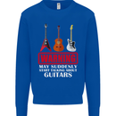 Suddenly Start Talking About Guitars Funny Kids Sweatshirt Jumper Royal Blue