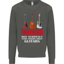 Suddenly Start Talking About Guitars Funny Kids Sweatshirt Jumper Storm Grey