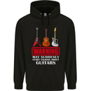 Suddenly Start Talking About Guitars Funny Mens 80% Cotton Hoodie Black