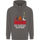 Suddenly Start Talking About Guitars Funny Mens 80% Cotton Hoodie Charcoal