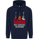 Suddenly Start Talking About Guitars Funny Mens 80% Cotton Hoodie Navy Blue