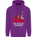 Suddenly Start Talking About Guitars Funny Mens 80% Cotton Hoodie Purple