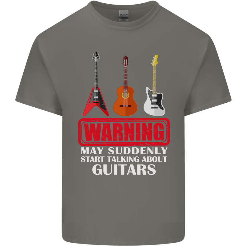 Suddenly Start Talking About Guitars Funny Mens Cotton T-Shirt Tee Top Charcoal