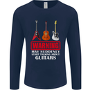 Suddenly Start Talking About Guitars Funny Mens Long Sleeve T-Shirt Navy Blue