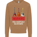 Suddenly Start Talking About Guitars Funny Mens Sweatshirt Jumper Caramel Latte