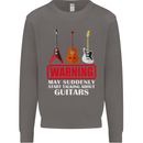 Suddenly Start Talking About Guitars Funny Mens Sweatshirt Jumper Charcoal