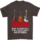 Suddenly Start Talking About Guitars Funny Mens T-Shirt Cotton Gildan Dark Chocolate