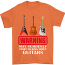 Suddenly Start Talking About Guitars Funny Mens T-Shirt Cotton Gildan Orange