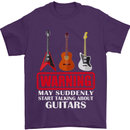 Suddenly Start Talking About Guitars Funny Mens T-Shirt Cotton Gildan Purple