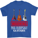Suddenly Start Talking About Guitars Funny Mens T-Shirt Cotton Gildan Royal Blue