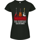 Suddenly Start Talking About Guitars Funny Womens Petite Cut T-Shirt Black