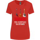 Suddenly Start Talking About Guitars Funny Womens Wider Cut T-Shirt Red